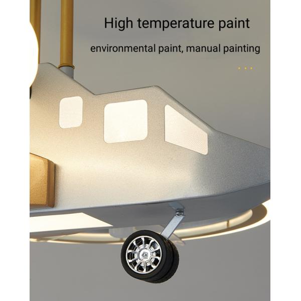 Children's airplane light Fan light remote control Boy's room Creative cartoon fighter model Boy's bedroom ceiling light