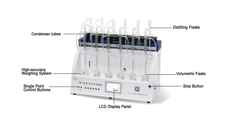 6-8pcs Automatic Distillation System With Cooling Water Circulation