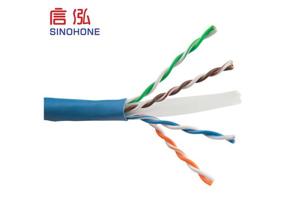 Quality 23AWG 0.58MM UTP Network Cable , Bulk CAT6 Patch Cables Conductor Resistance for sale