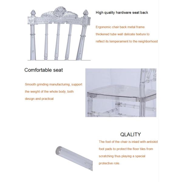 Exquisite Clear Plastic Resin Wedding Chiavari Chairs For Home Office