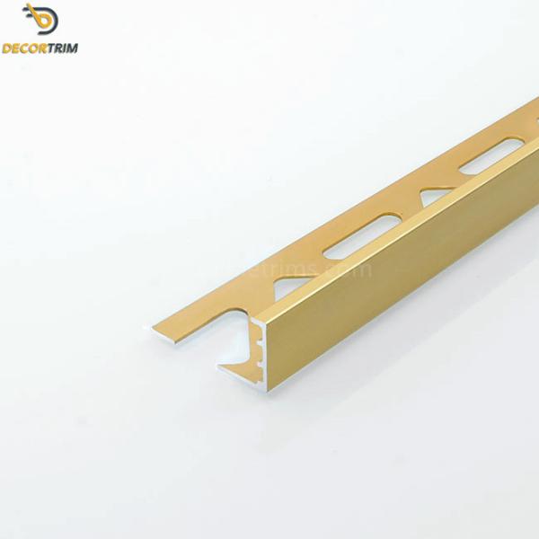 Quality 2.5m Aluminium Edging Profile , L Shaped Metal Trim Anodizing Matt Gold for sale