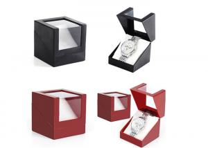 Presentation Gift Paper Watch Box Black / Red Custom Logo Color High - Grade