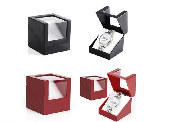 Quality Presentation Gift Paper Watch Box Black / Red Custom Logo Color High - Grade for sale