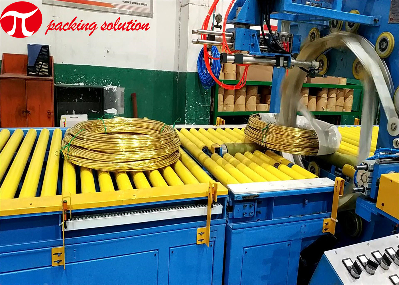 Binding Copper Wire Coil Packing Machine ID500mm Adjustable With Tilting