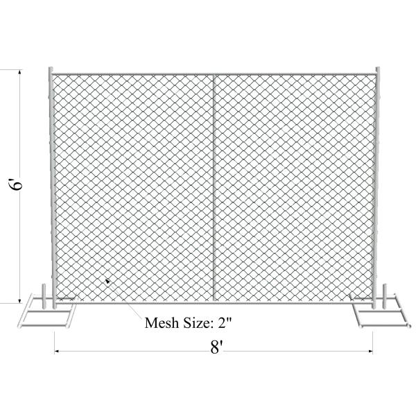6' x 8' “Charming Baby” temporary chain link fence panels Outer Pipes1.4"(35mm ) tube Mesh 45mmx45mm high security