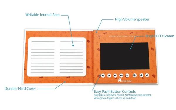 Quality Promotional Blank LCD Video Book 5GB Memory 1024x600 Resolution for sale