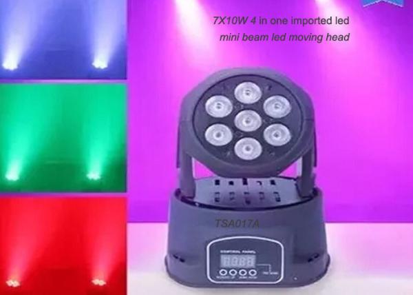 Quality 7x10w 4 - In - One Led Small Moving Head Wash Rgbw With High Brightness Importd Led Bulb for sale