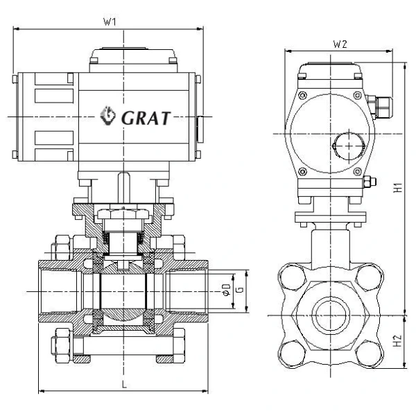 Stainless Steel Fixed Ball Valve 2 Way 3 PC Ss Mini Electric Ball Valve