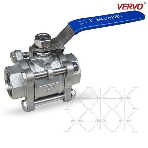 Quality DN25 3pcs Ball Valve 1 Inch 1000wog Fnpt Cf8 DN25 Floating Type Ball Valve Three Piece Ball Side Entry Type for sale