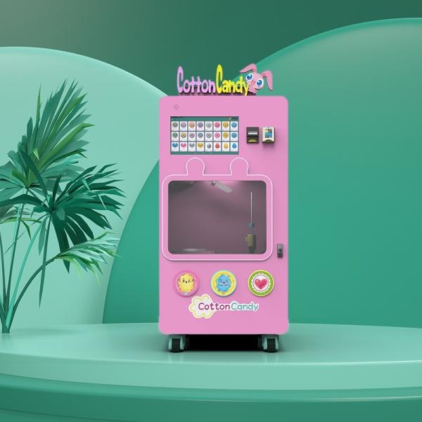 Quality 110V Automatic Cotton Candy Vending Machine Wireless Cotton Candy Floss Vending Machine for sale