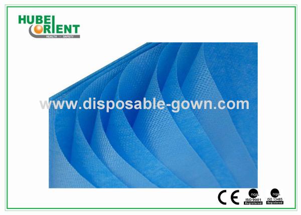 Quality Single Use Non Woven Disposable Bed Sheets with Round Elastic Rubber , White / Blue Color for sale