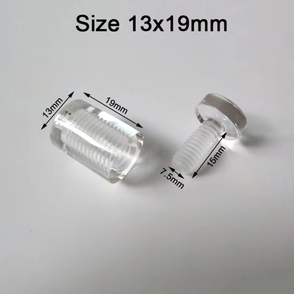 Customized Acrylic Clear Wall Mounted Standoff Screw for Sign Holder Advertising Board Bolts length 20mm