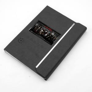 China Black PU LCD Video Folder A4 size , 4.3 inch Video Greeting Card on sale