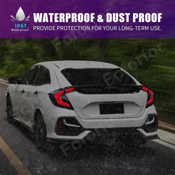 Car Tail Light2016-2021For Honda 10 Generation Civic 2 Compartment LED Tail Lamp Assembly Rotary Streaming Steering