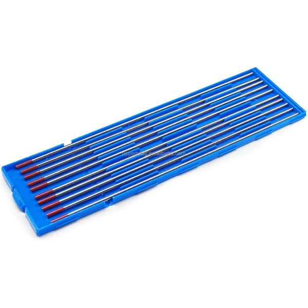 10-pack Red Tungsten Electrodes 2.4mm*175mm for TIG Welding Welding Current 40-230A