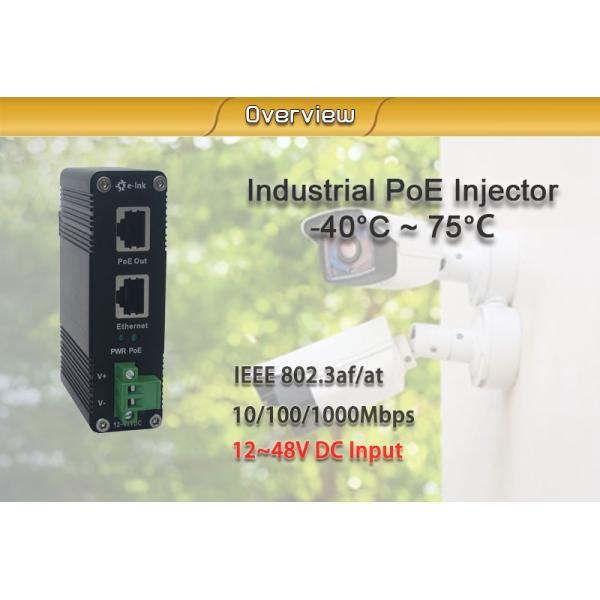 12~48V DC Power Over Ethernet Injector Industrial 1.25G 2.5G 5G 10G PoE RJ45 Connector