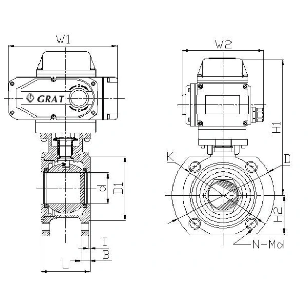 WCB Flange Connection High Temperature Short Type Electric Ball Valve