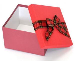 Buy cheap Grey Cardboard Custom Paper Gift Box With Ribbon Bow , Gift Packing Box product