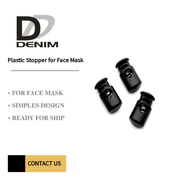 Quality Plastic Stopper for Face Mask Black Elastic Cord Stopper/ Adjustable Toggle for sale
