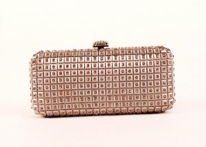 Buy cheap Pink Colored Glitter Clutch Purse , Box Shaped Metal Sequin Sparkly Evening Bags product