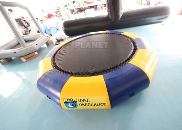 Quality 3m Kids Inflatable Water Games Floating Trampoline With Ladder for sale