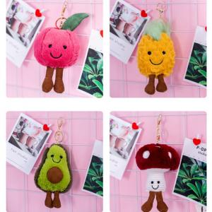 China 23 . 5 * 7 . 5CM Plush Keychain Toys Fruit Shape Skin Friendly Cotton Material on sale