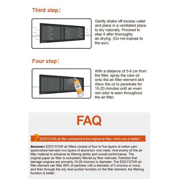 EDDYSTAR New powerful power High flow air filter High performance fit for Mercedes-Benz SMART Fortwo 1.0/0.8
