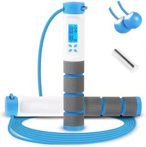 Fitness Jump Rope Unisex 157 G Home Exercise Weighted Speed Skipping Rope With Counter And Smart Cordless