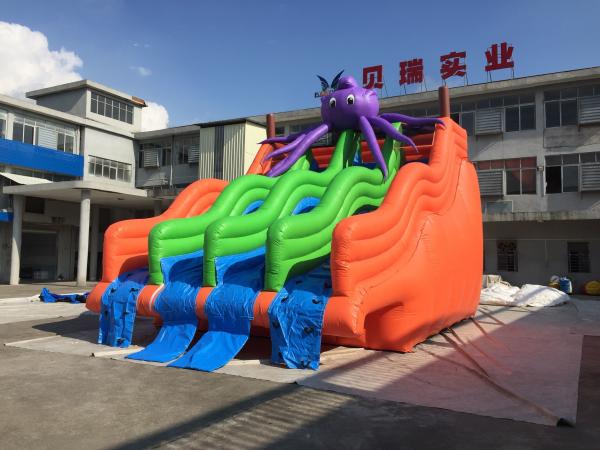 Quality Adult Size 0.9mm PVC Inflatable Water Slide Jumping Castle Slide for sale