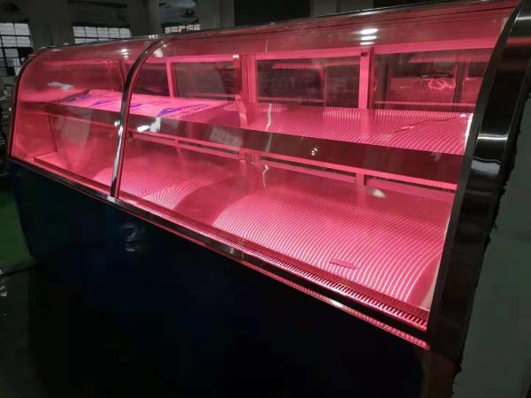 Quality Transparent Deli Display Refrigerator With Heater Glass Door / Freshing Beef Display Showcase for sale
