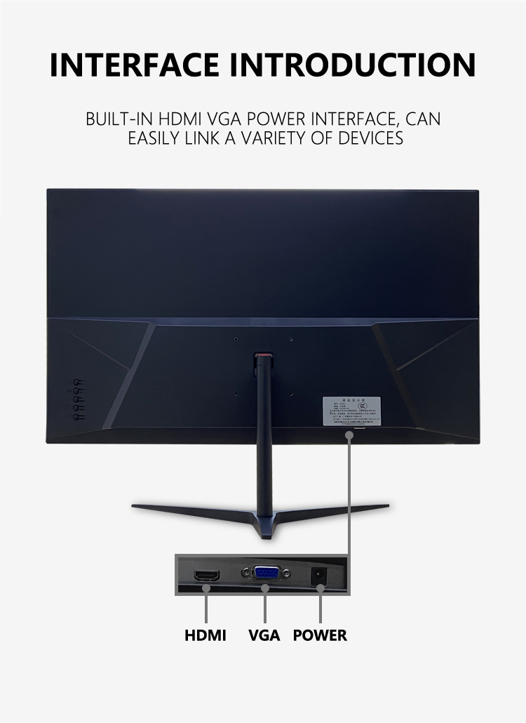 Gaming Monitor 27 Inch Curved IPS Widescreen Monitor With VGA DVI Input