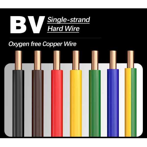 450V/750V Rated Voltage BV Cable with PVC Insulation and Copper Core Wire for Household Wiring