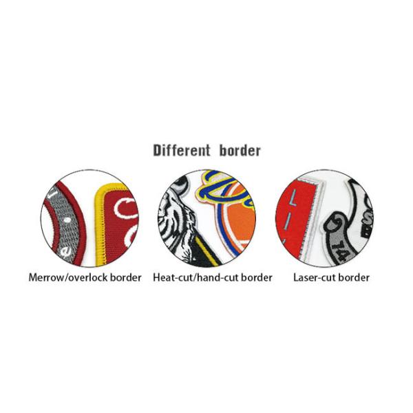 Laser Cut Border Customized Embroidery Patches Handmade Washable Iron On For Garment