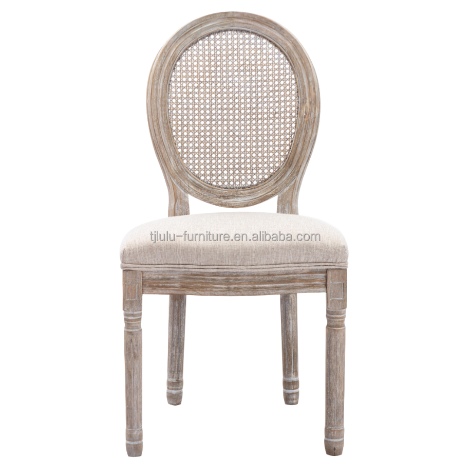 Rubber Wood Frame Material Nordic Upholstery Banquet Louis Chair for Living Room Weddings