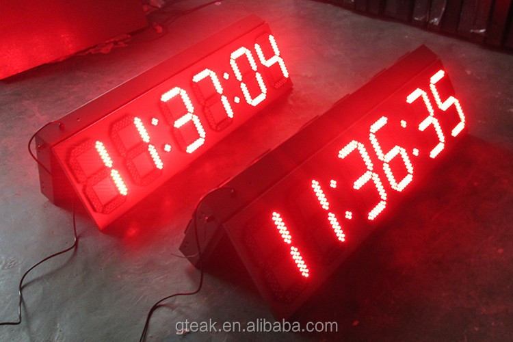 multi-color 6 digit 7 segment digital led clock display screen