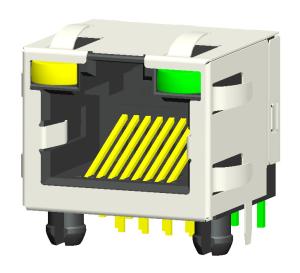 Buy cheap HULYN Very low profile, Shielded RJ45 Modular Jack, Through Hole Type, 1x1,with LEDs， product