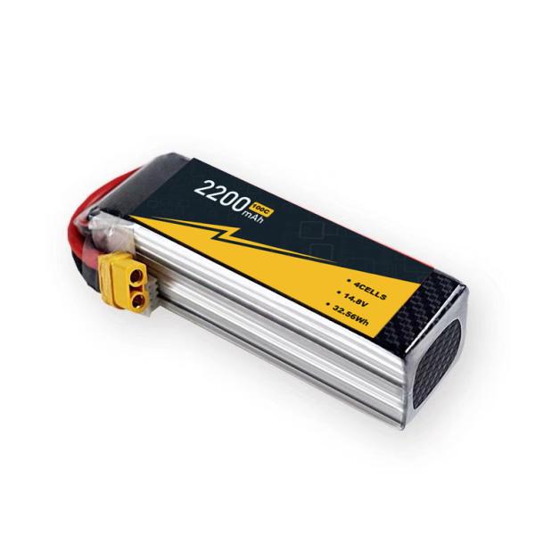 Quality Lightweight 4s 2200mah Lipo Battery 14.8V 50C FPV Drone Battery for sale