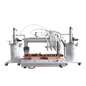 Four Head Silicone Glue Coating Machine Double Barrel Double Station