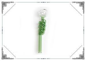 Mini Smoking Bong Green Helix Oil Burner Tube Clear Ball Head