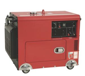 Red Small 3kw-7kW Portable Standby Generator Set with H Class Insulation  Emergency Power Supply