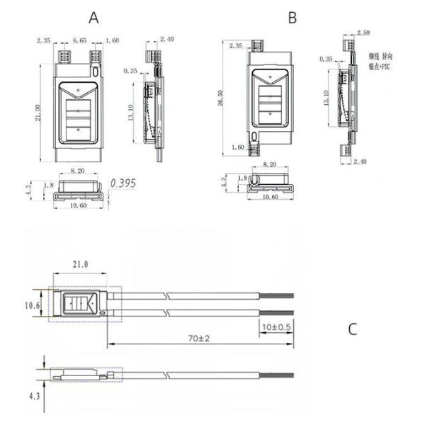 20A 17AM Bimetal Temperature Switch Thermal Protector 100℃ Cutoff