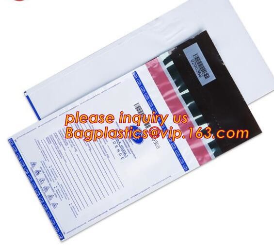 money locking security bag courier plastic bag, plastic self adhesive evidence bag/security bag, Temper-Evident Bags, De