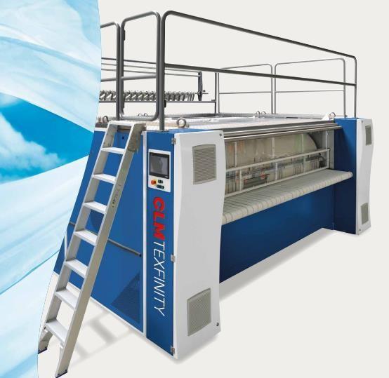CLM Texfinity Chest Ironer with 3-pass Heat Exchanger, uses direct drive