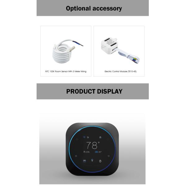 24VAC LED WiFi Smart Thermostat With Voice Control Electric Heat Thermostat