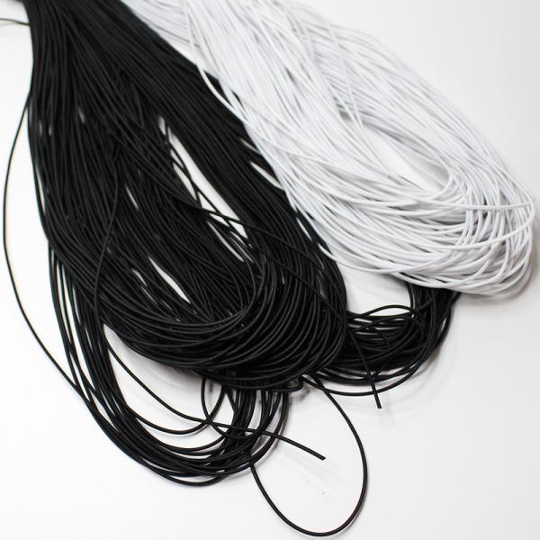 Quality 2.5mm Black Elastic Cord For Jewelry / Braided Stretchy Black String for sale