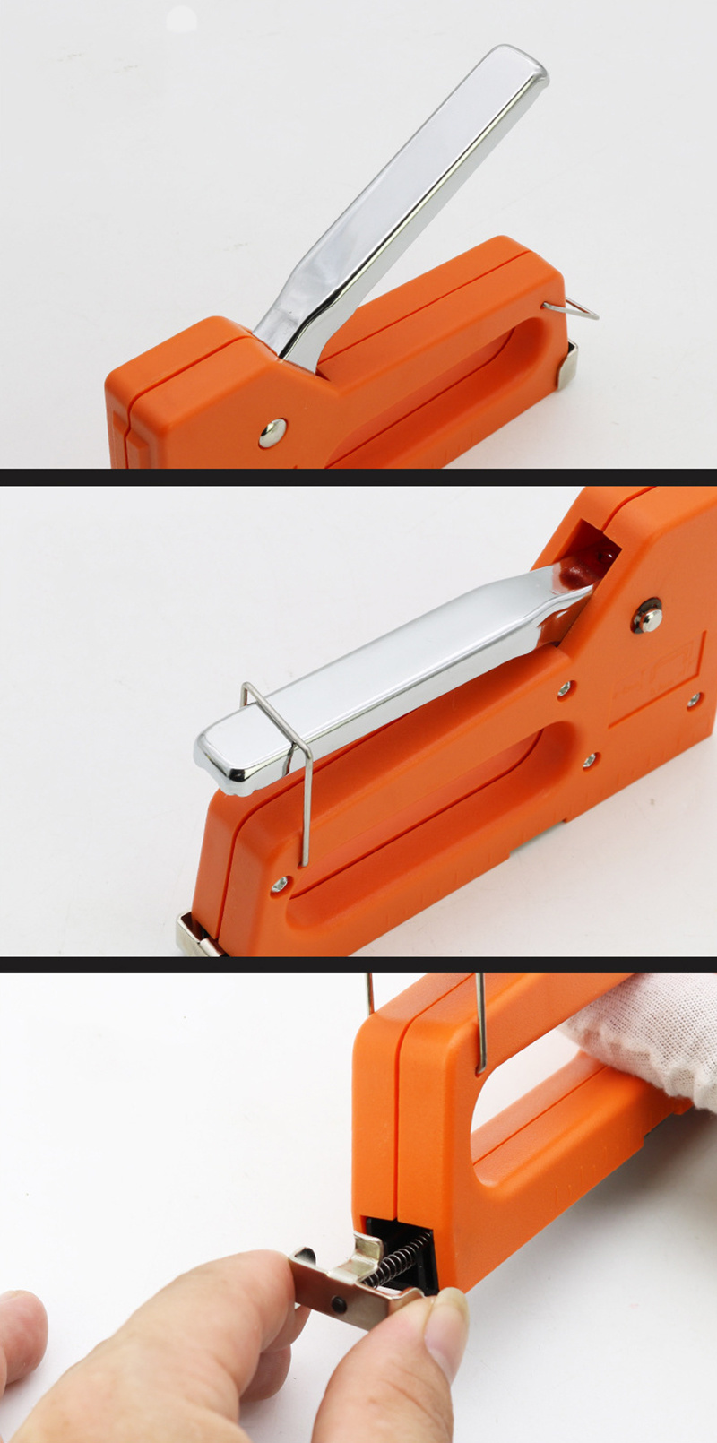 Economy Style Plastic Stapler Manual Staple Gun with Metal Handle for Decoration Upholstery