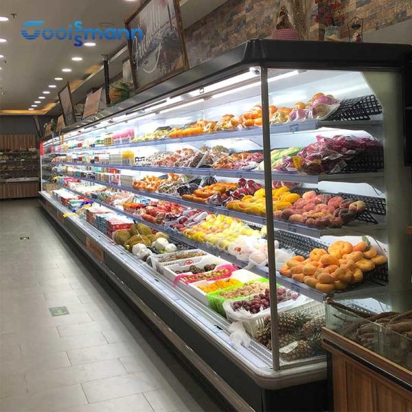 Quality Refrigerator Open Display Chiller Merchandiser With Anti - Collision Strip for sale