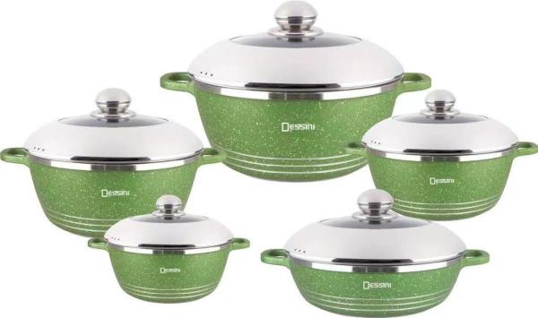 Quality 10pcs New Design Die-casting Non Stick Aluminum Cookware Sets Soup Pot for sale