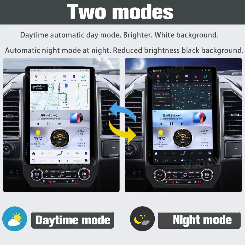 Viknav 14.5 Inch Car Radio For Ford Expedition 2015-2022 Touch Screen Android Auto Stereo Head Unit GPS Nagivation