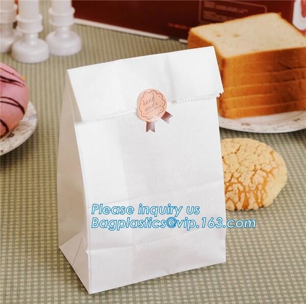 Custom Printing Recycled Brown Kraft Paper Bags,Custom Printed Factory Glassine Paper Bread Small Brown Bag, bagease